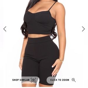 Black Bike short set